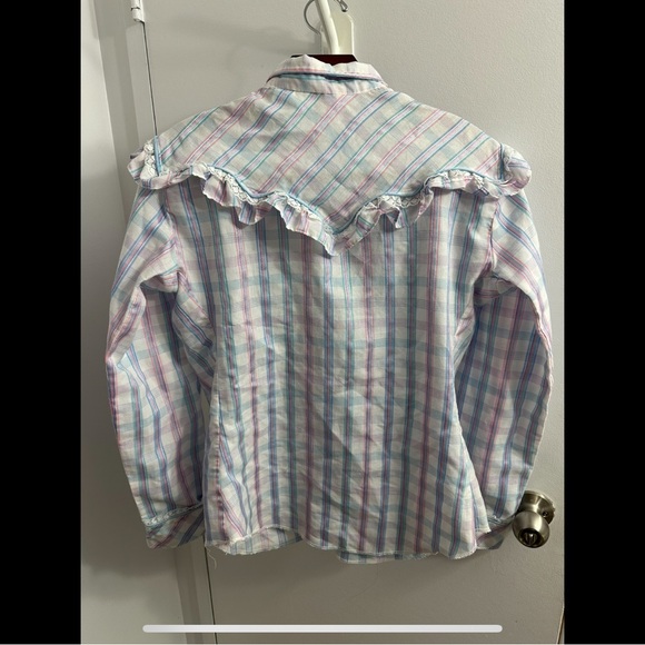 Miss Rodeo America ruffled pearl snap cowgirl western shirt 15/16 - Picture 6 of 9